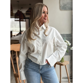 Crop Chemise Vélia - Blanc
