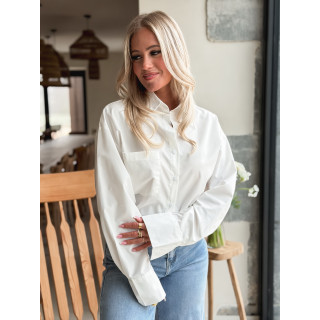 Crop Chemise Vélia - Blanc