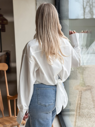 Crop Chemise Vélia - Blanc