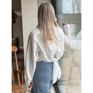 Crop Chemise Vélia - Blanc