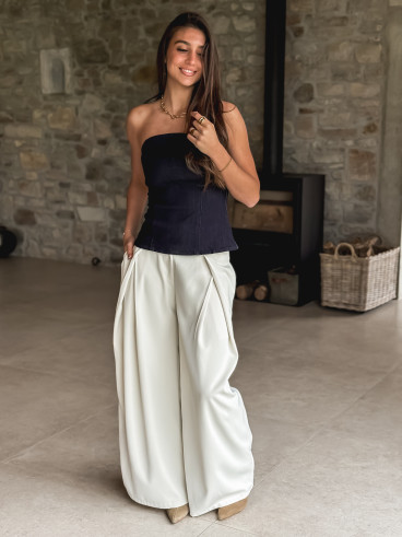 Bustier en jeans Alaïa - Bleu foncé Bustier en jeans Alaïa - Bleu foncé