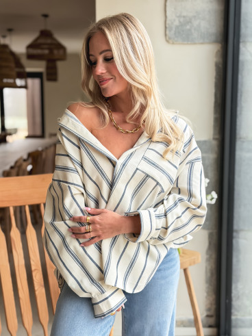 Chemise Lignée Natacha - Bleu