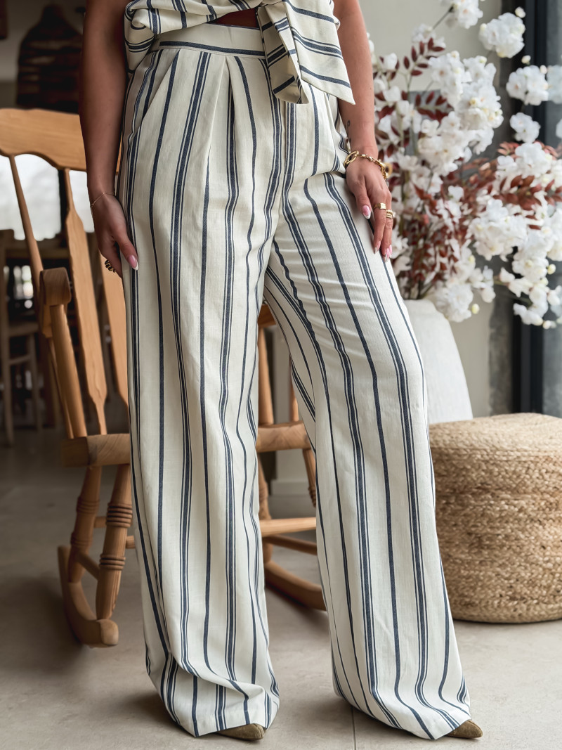 Pantalon Lignée Natacha - Bleu Pantalon Lignée Natacha - Bleu