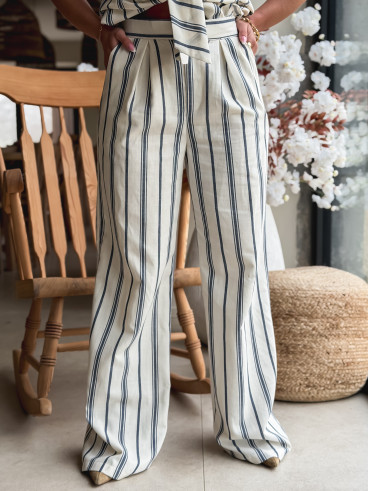 Pantalon Lignée Natacha - Bleu Pantalon Lignée Natacha - Bleu