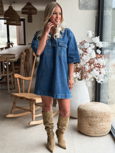 Robe courte Khalissa - Bleu