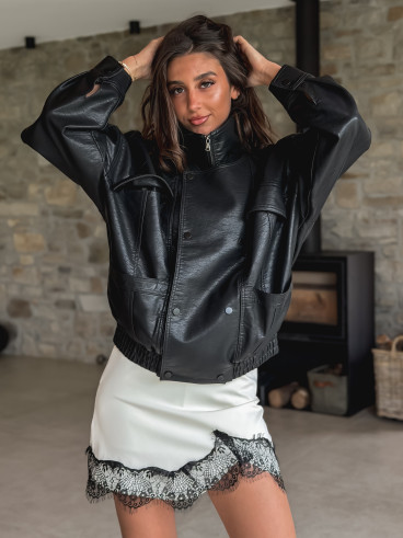 Veste en simili Prya - Noir