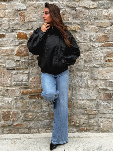 Veste en simili Prya - Noir