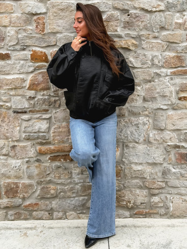 Veste en simili Prya - Noir