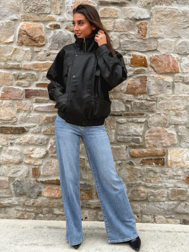 Veste en simili Prya - Noir