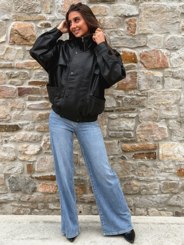 Veste en simili Prya - Noir