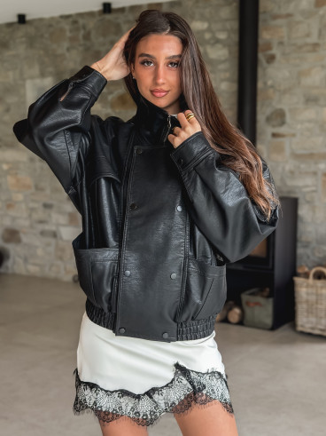 Veste en simili Prya - Noir