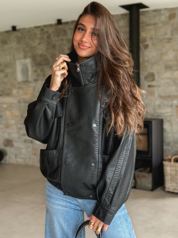 Veste en simili Prya - Noir