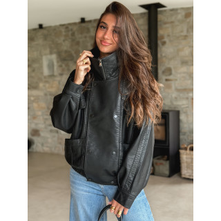 Veste en simili Prya - Noir