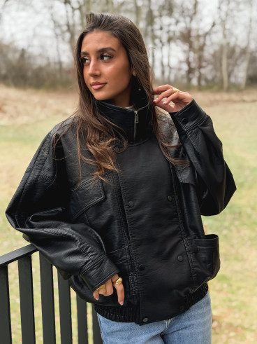 Veste en simili Prya - Noir