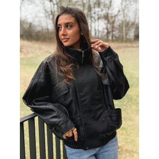 Veste en simili Prya - Noir