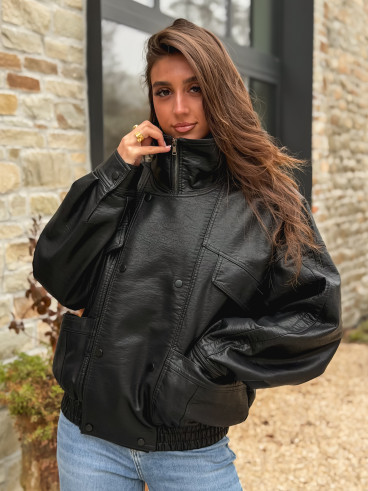 Veste en simili Prya - Noir