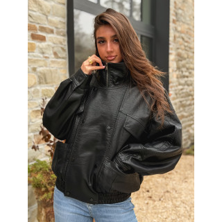 Veste en simili Prya - Noir
