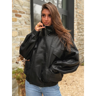 Veste en simili Prya - Noir