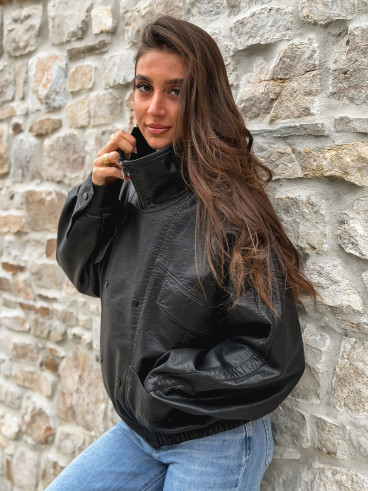 Veste en simili Prya - Noir