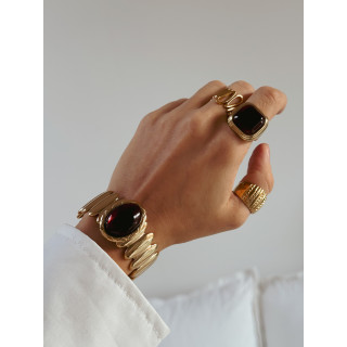 Bague Leiyah - Doré/Chocolat