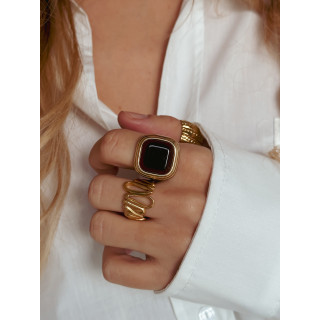 Bague Leiyah - Doré/Chocolat