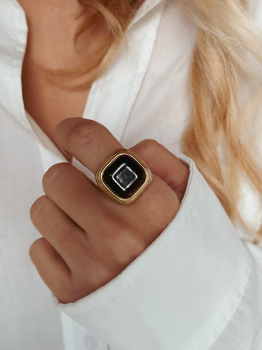 Bague Leiyah - Doré/Chocolat