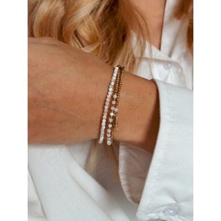 Bracelet Héléna - Blanc/Doré