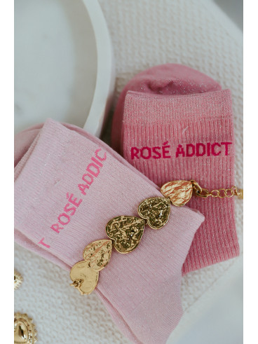 Chaussettes "Rosé addict" - Rose clair