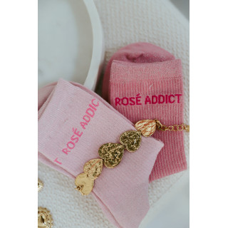 Chaussettes "Rosé addict" - Rose clair