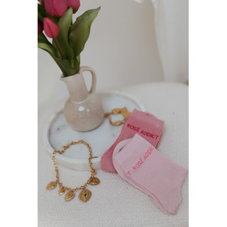 Chaussettes "Rosé addict" - Rose bonbon