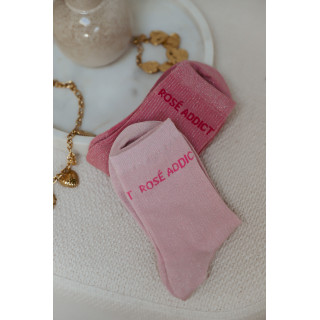 Chaussettes "Rosé addict" - Rose clair