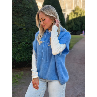 Pull à capuche Daïna - Bleuet