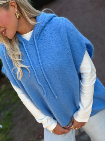 Pull à capuche Daïna - Bleuet