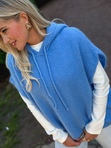 Pull à capuche Daïna - Bleuet