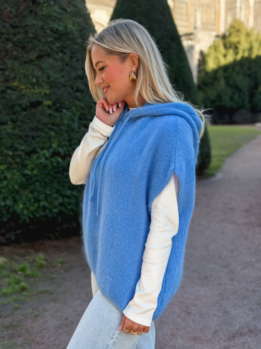Pull à capuche Daïna - Bleuet
