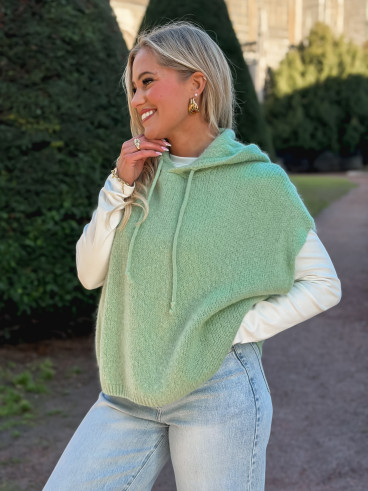 Pull à capuche Daïna - Vert Tilleul