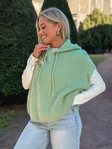 Pull à capuche Daïna - Vert Tilleul