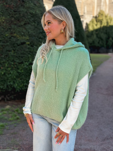Pull à capuche Daïna - Vert Tilleul Pull à capuche Daïna - Vert Tilleul