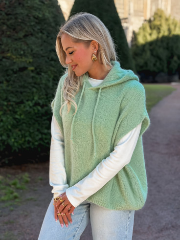 Pull à capuche Daïna - Vert Tilleul Pull à capuche Daïna - Vert Tilleul