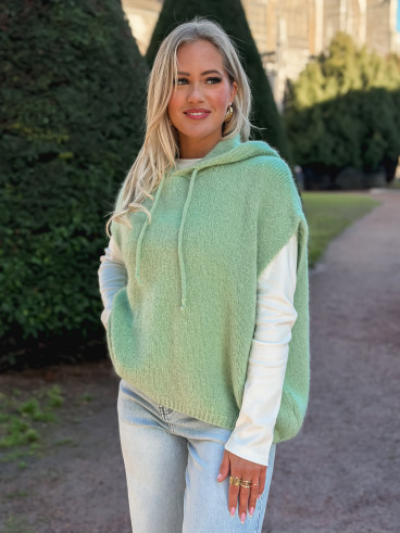 Pull à capuche Daïna - Vert Tilleul Pull à capuche Daïna - Vert Tilleul