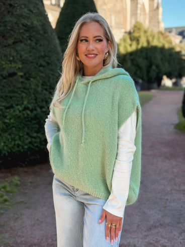 Pull à capuche Daïna - Vert Tilleul Pull à capuche Daïna - Vert Tilleul