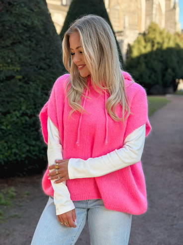 Pull à capuche Daïna - Rose