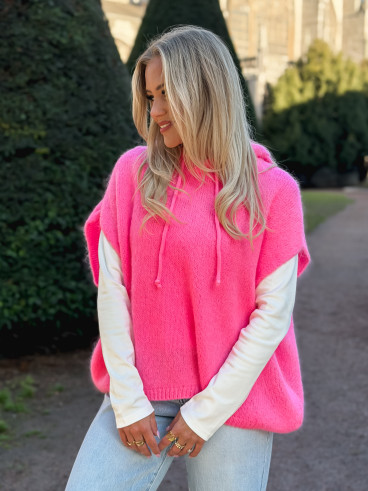 Pull à capuche Daïna - Rose