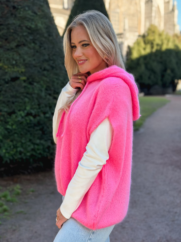 Pull à capuche Daïna - Rose