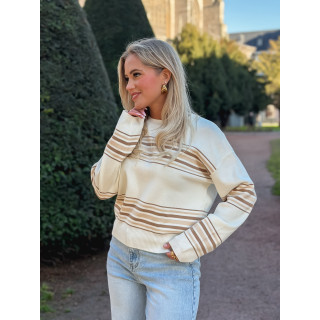 Pull ligné Anila - Ecru/Beige