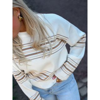 Pull ligné Anila - Ecru/Beige