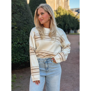 Pull ligné Anila - Ecru/Beige