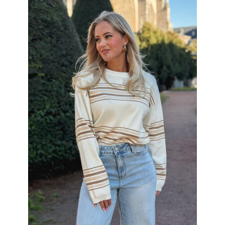Pull ligné Anila - Ecru/Beige