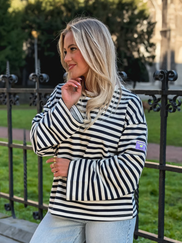 Pull Lignée Alizée - Bleu marine