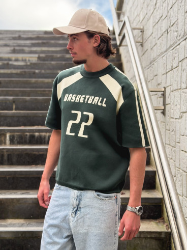 Pull "Basketball" - Vert foncé